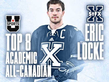 Former X-Men hockey captain Eric Locke honored as U SPORTS Top 8 Academic All-Canadian